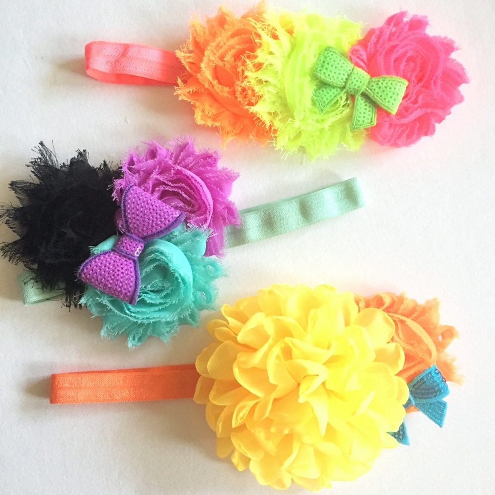 Set of 3 Flower Headbands
